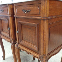 Pair of French oak Bedside Cabinets-4