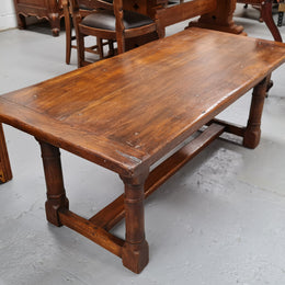 French Oak Refectory style coffee table. Amazing patina and is in good original detailed condition.