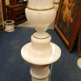 Vintage Italian Alabaster Pedestal With Urn Lamp