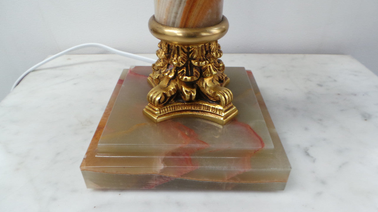 French Onyx Gilt Bronze Table Lamp | Antique & Vintage | Moonee Ponds Antiques | Australia Wide Delivery