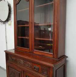 Walnut Edwardian Bookcase With Pull Out Secretaire | Antique & Vintage | Moonee Ponds Antiques | Australia Wide Delivery