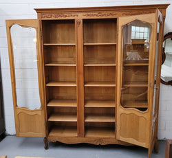French Louis XV Style Light Oak Three Door Bookcase | Antique & Vintage | Moonee Ponds Antiques | Australia Wide Delivery