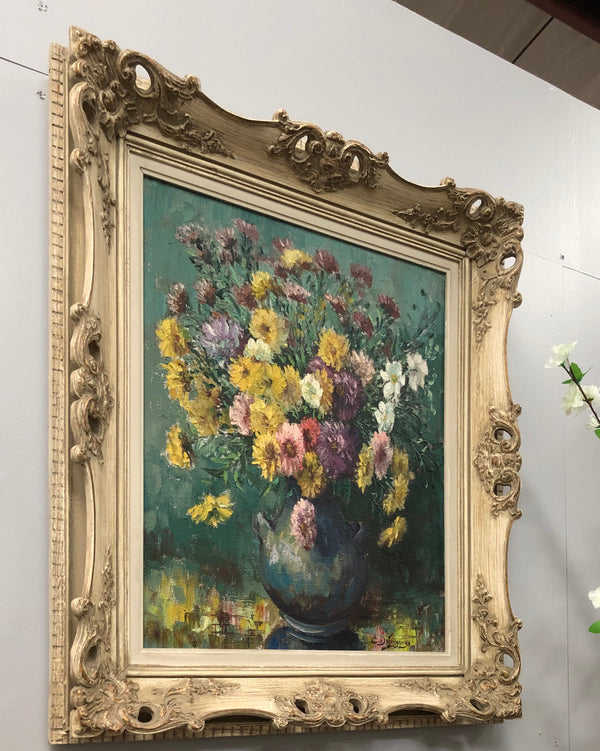 Lovely Vintage French Oil On Canvas