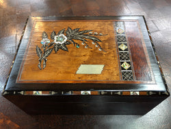 Superb Victorian Inlaid Walnut & Amboyna Jewellery Box | Antique & Vintage | Moonee Ponds Antiques | Australia Wide Delivery