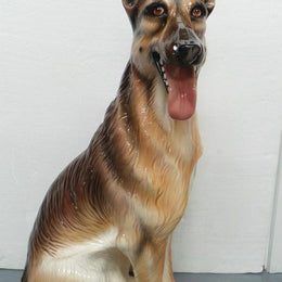Life Size Mid Century Italian Porcelain German Shepherd