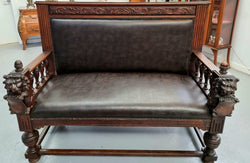 Fabulous 19th Century French Oak Grand Hall Seat | Antique & Vintage | Moonee Ponds Antiques | Australia Wide Delivery