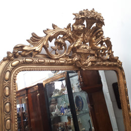 An Early 19th Century Water Gilt Floral Overmantle Mirror