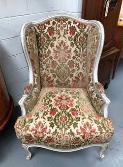 French Painted Upholstered Wing Back Armchair | Antique & Vintage | Moonee Ponds Antiques | Australia Wide Delivery