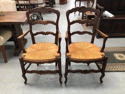 French Pair Of Rush Seat Carver Chairs | Antique & Vintage | Moonee Ponds Antiques | Australia Wide Delivery
