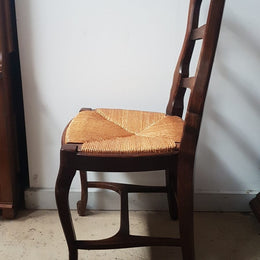 Set of 12 French Oak Ladder Back Chairs