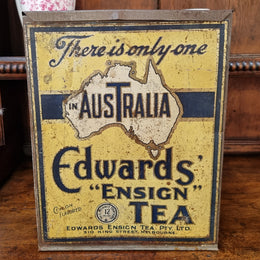 Australian Ensign Edwards Tea tin with lift up lid. In good original condition.