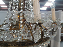 French Bronze & Crystal Six Candle Light Chandelier | Antique & Vintage | Moonee Ponds Antiques | Australia Wide Delivery