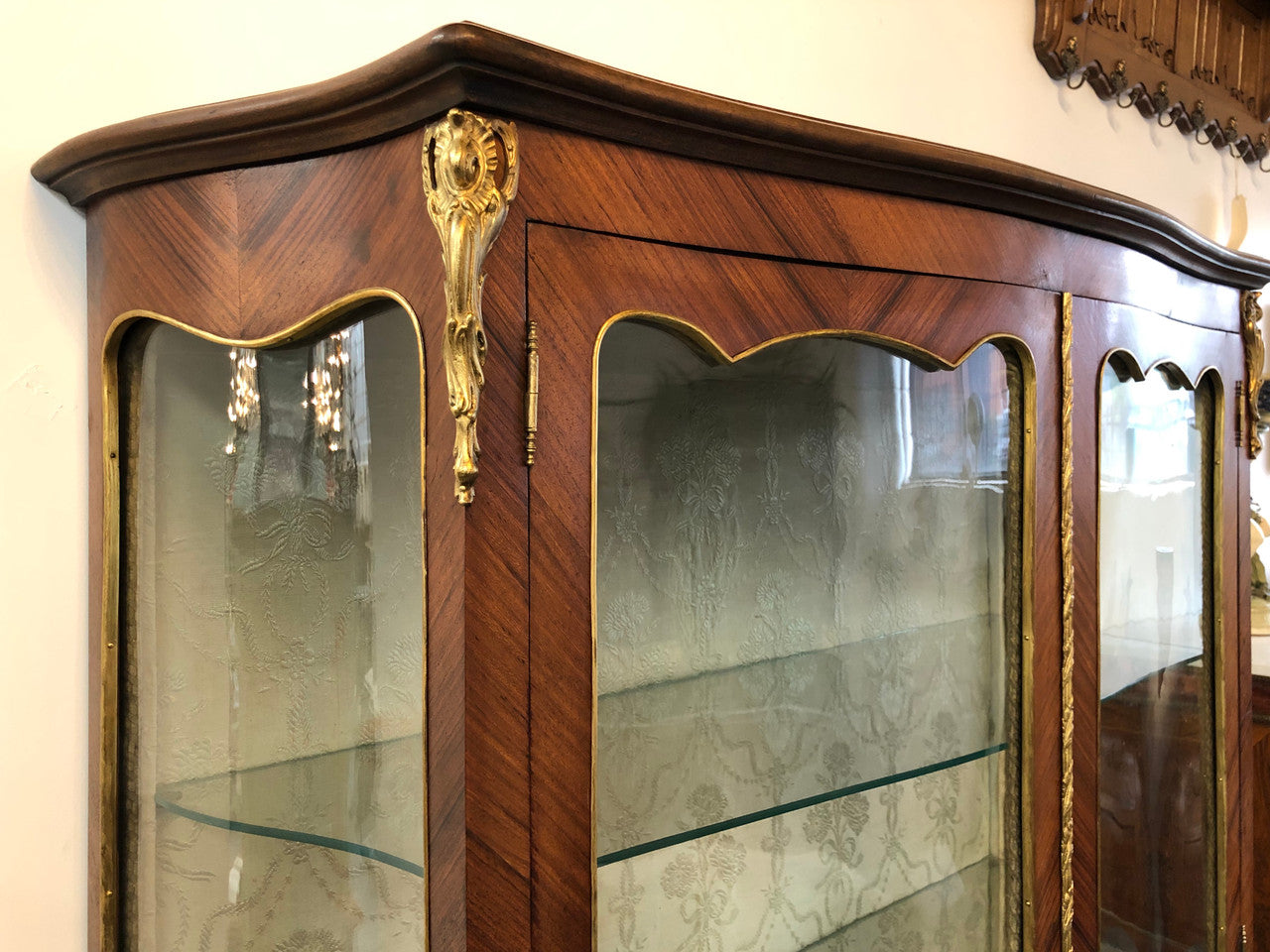 19th Century Ornate French Walnut Marquetry Inlay Display Cabinet | Antique & Vintage | Moonee Ponds Antiques | Australia Wide Delivery