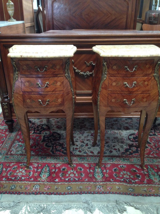 Pair French Commode Style Bedsides-1