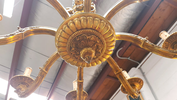 French Napoleon III Gilt Bronze Chandelier