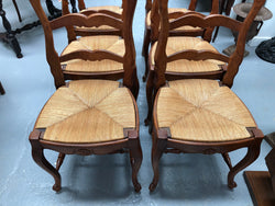 Antique Set of Six French Cherrywood Rush Seat Dining Chair | Antique & Vintage | Moonee Ponds Antiques | Australia Wide Delivery