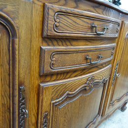 Large French Oak Sideboard-1