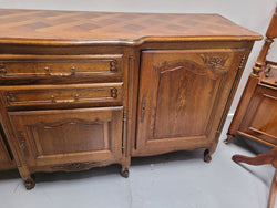 French Oak Louis XV Style Three oor Two Drawer Parquetry Top Sideboard | Antique & Vintage | Moonee Ponds Antiques | Australia Wide Delivery