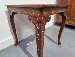 Indian Teak Bone Inlay Occasional Table | Antique & Vintage | Moonee Ponds Antiques | Australia Wide Delivery
