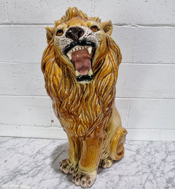 Vintage Italian Terra Cotta Glazed Roaring Lion | Antique & Vintage | Moonee Ponds Antiques | Australia Wide Delivery