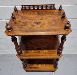 Victorian Beautifully Inlaid Walnut Three Shelf What-Not | Antique & Vintage | Moonee Ponds Antiques | Australia Wide Delivery