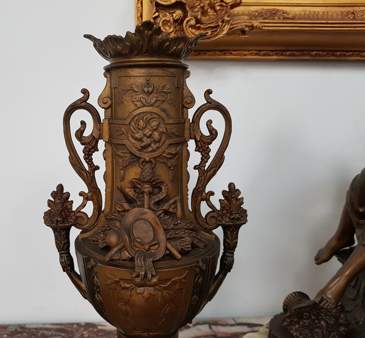 French Three Piece Clock Set Of Women And Cupid | Antique & Vintage | Moonee Ponds Antiques | Australia Wide Delivery