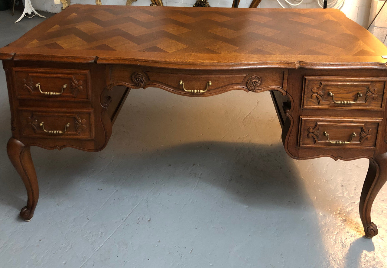Lovely French oak Louis XVth style desk | Antique & Vintage | Moonee Ponds Antiques | Australia Wide Delivery