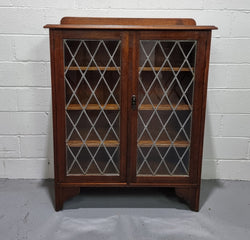 Leadlight Oak Bookcase - Display Cabinet | Antique & Vintage | Moonee Ponds Antiques | Australia Wide Delivery