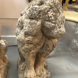 Fabulous Vintage Pair Of Concrete Lions