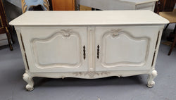Louis XV Style Chalk Painted Two Door Cabinet - TV Cabinet | Antique & Vintage | Moonee Ponds Antiques | Australia Wide Delivery