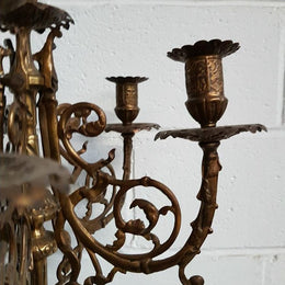 Pair of French Antique Bronze Candelabras
