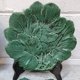 Set of 6 Victorian majolica grape vine plates. No markings – European. In very good original condition. $265 the set of six. 22.5cm Diam