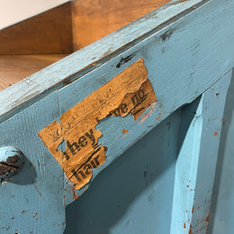 Fabulous set of vintage painted blue printers drawers that have adjustable separators which can be taken out for large papers. The drawers are various sizes and there is a section on top for working on or for storing brushes or tall items . These would be perfect for artists or jewellery pieces or even architects. Such a beautiful piece of industrial furniture.