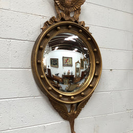 Rare Wooden Framed Convex Mirror