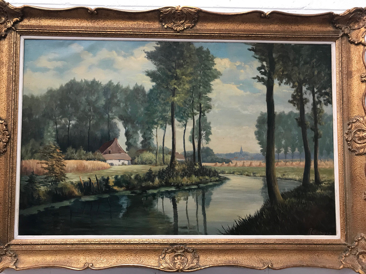 Beautiful Large French Oil Painting