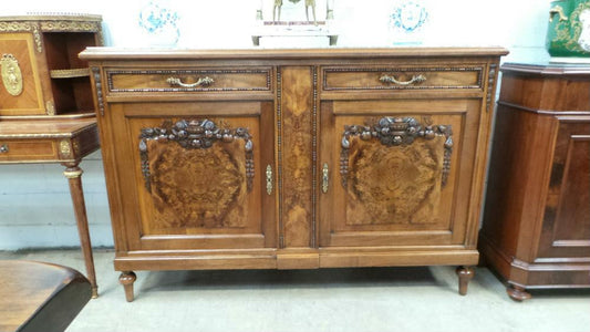 French Burr Walnut Buffet