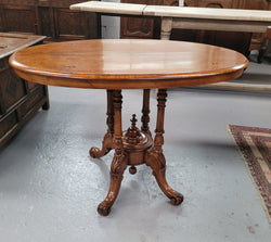 Victorian Walnut Oval Beautifully Inlaid Occasional Table | Antique & Vintage | Moonee Ponds Antiques | Australia Wide Delivery