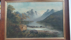 Milford Sound Oil Painting | Antique & Vintage | Moonee Ponds Antiques | Australia Wide Delivery