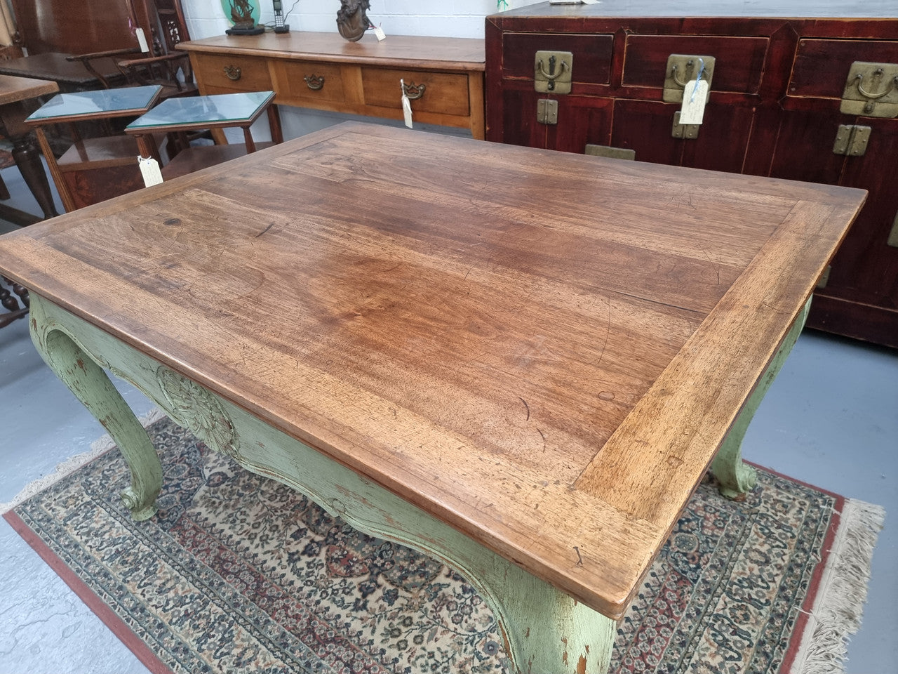19th Century French Walnut Dining Table With Painted Base | Antique & Vintage | Moonee Ponds Antiques | Australia Wide Delivery