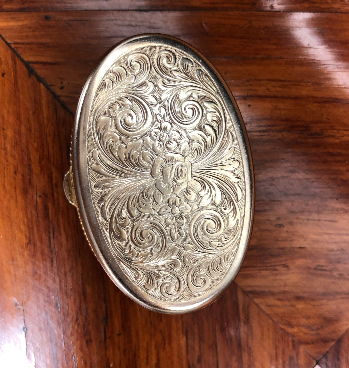 Vintage Engraved Pill Box