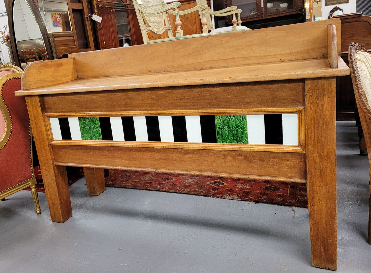Australian Kauri Pine Preparation Bench Decorated With Original Tiles | Antique & Vintage | Moonee Ponds Antiques | Australia Wide Delivery