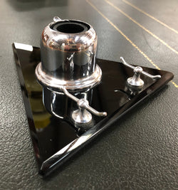 Triangular Art Deco Chrome & Glass Ink Well | Antique & Vintage | Moonee Ponds Antiques | Australia Wide Delivery
