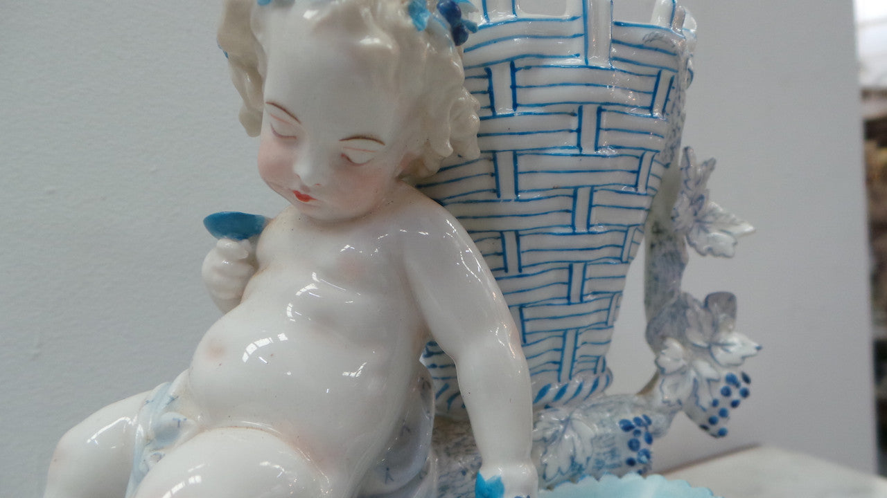 Stunning German Porcelain Cherub Vase | Antique & Vintage | Moonee Ponds Antiques | Australia Wide Delivery