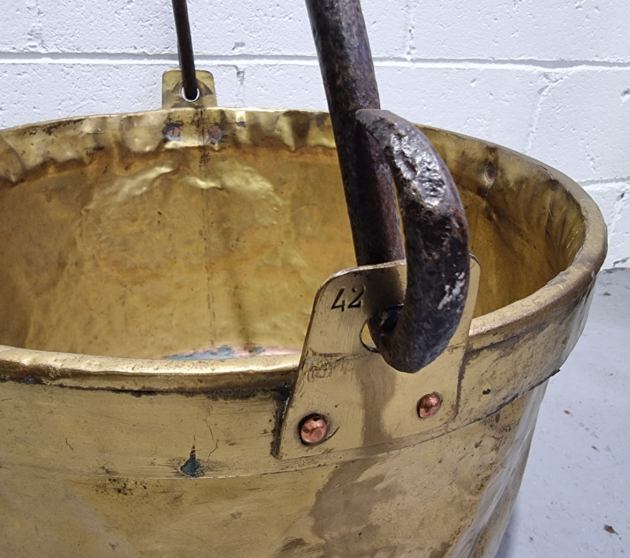 Antique French Brass Firewood Handled Bucket | Antique & Vintage | Moonee Ponds Antiques | Australia Wide Delivery