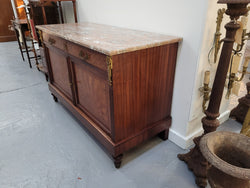 Louis 16th Style Mahogany Marble Top Cupboard With Marquetry Inlay | Antique & Vintage | Moonee Ponds Antiques | Australia Wide Delivery