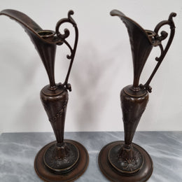 A stunning pair of French Art Nouveau bronze candlesticks. They are of fine quality and in very good condition.