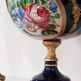 French Three-piece Sevres Style Porcelain Vase