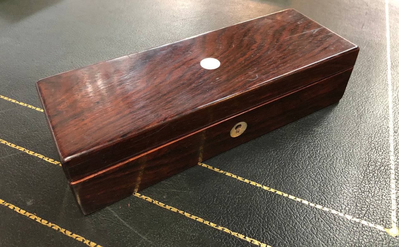 Antique Rosewood Inlaid Mother Of Pearl Box | Antique & Vintage | Moonee Ponds Antiques | Australia Wide Delivery