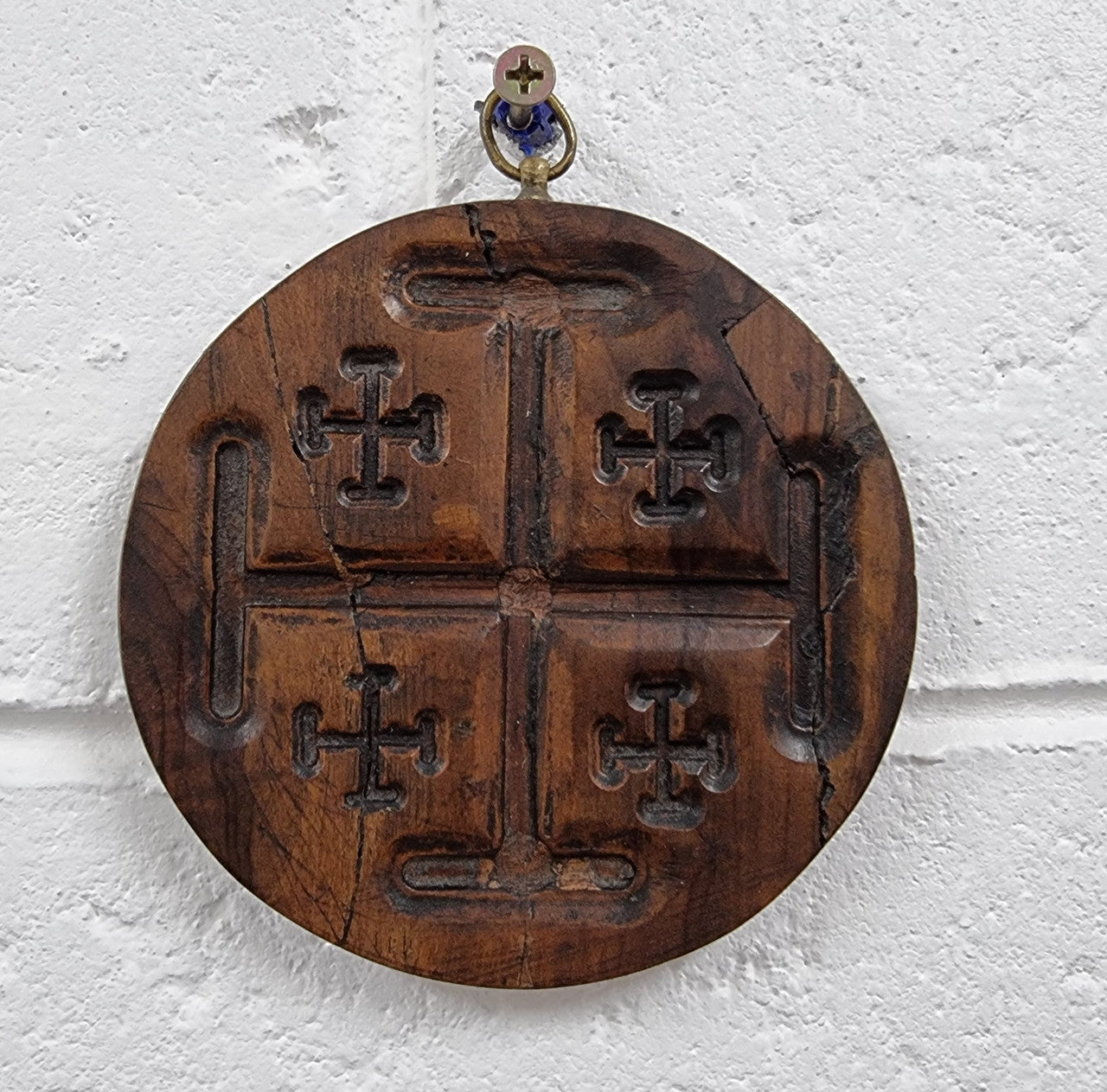 Antique Hand Carved Russian Wooden Icon