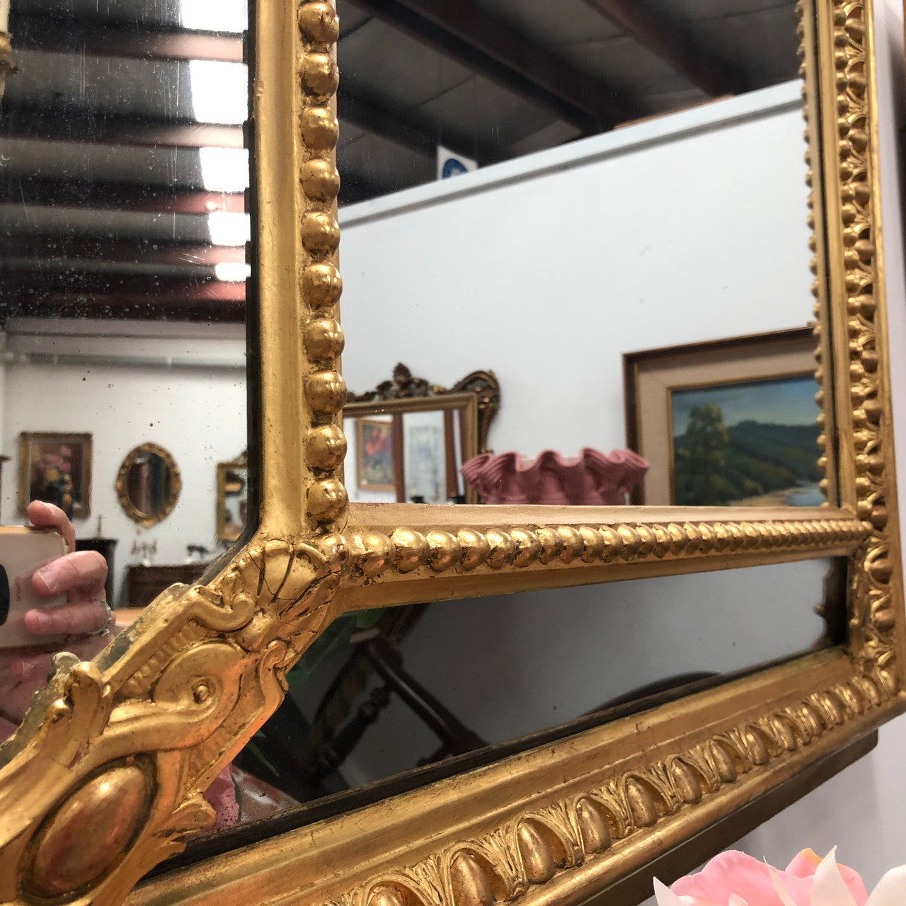Beautiful French 19th Century Cushion Mirror | Antique & Vintage | Moonee Ponds Antiques | Australia Wide Delivery